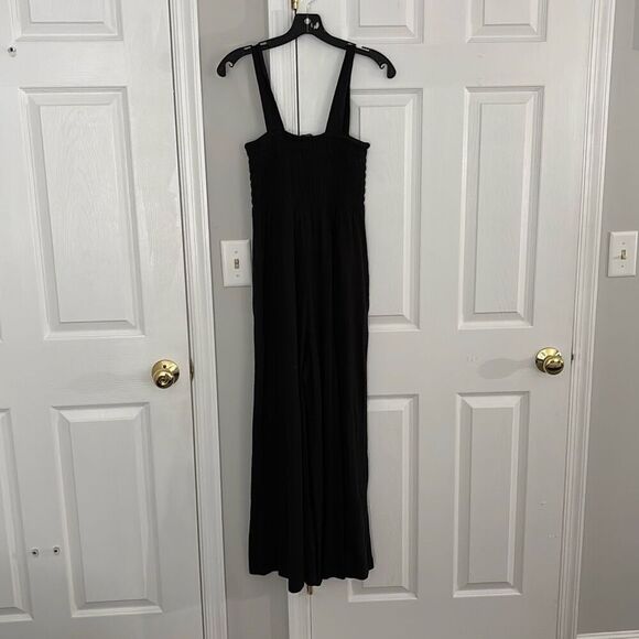 Free People Beach Homecoming Black Smocked Sleeveless Wide-Leg Jumpsuit size Sma - Picture 5 of 5